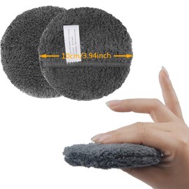 KinHwa Makeup Remover Pads Reusable Make-Up Pads Washable Microfibre Make-Up Pads Face Super Soft Facial Cleansing Pads with Laundry Bag Dark Grey Pack of 6