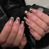 【NEW ARRIVALS!】 Press on Nails French Tip Bling Coffin Short
