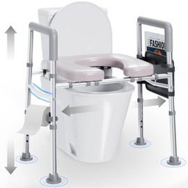 Raised Toilet Seat with Handles, Toilet Seat Riser for SeniorsAdjustable Height & Width, 450lb Raised Toilet Seat with Handles for Elderly, Handicap, Elevated, Pregnant, Fit Any Toilet