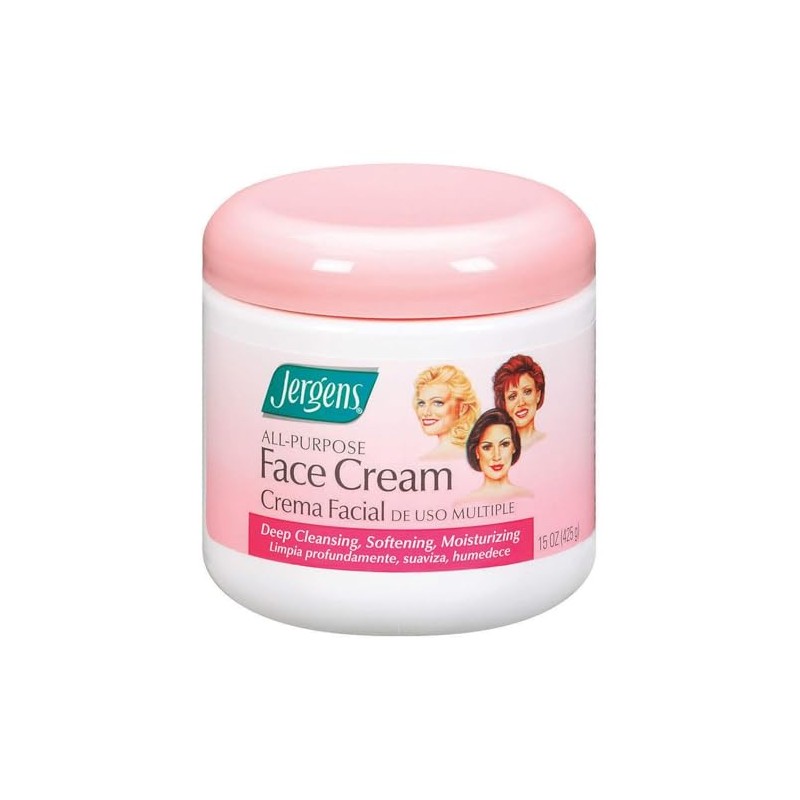 Jergens Crema Facial Multiuso Limpia Quita Maquillaje Suaviza Hidrata 150z