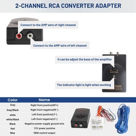 NuIth Add an Amplifier Adapter w/Amp Turn On Wire for 1997-2008 Subaru Impreza Forester Outback WRX, Added an Amp Amplifier Interface to Factory Radio System 2-Channel RCA Line Output Coverter