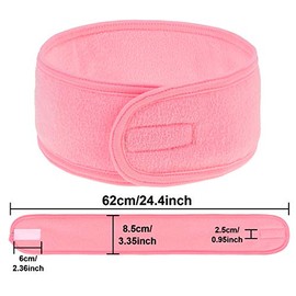 Whaline 4 diademas de spa, para maquillaje, tela de rizo elástica para deportes, yoga, ducha (rosa)