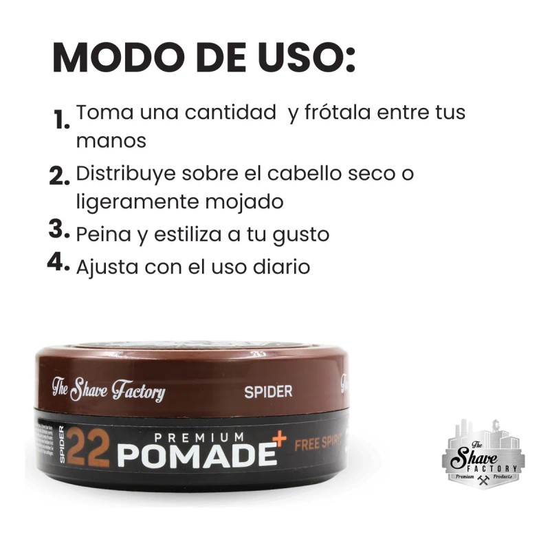 Pomada Cera Spider P/ Peinar, Brillo. The Shave Factory