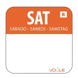 1" Colour Coded Orange Saturday Food Safety Day Labels Food Rotation System Catering Hygiene Home Kitchen Restaurant Storage Saturday - Orange. 1000 labels per roll