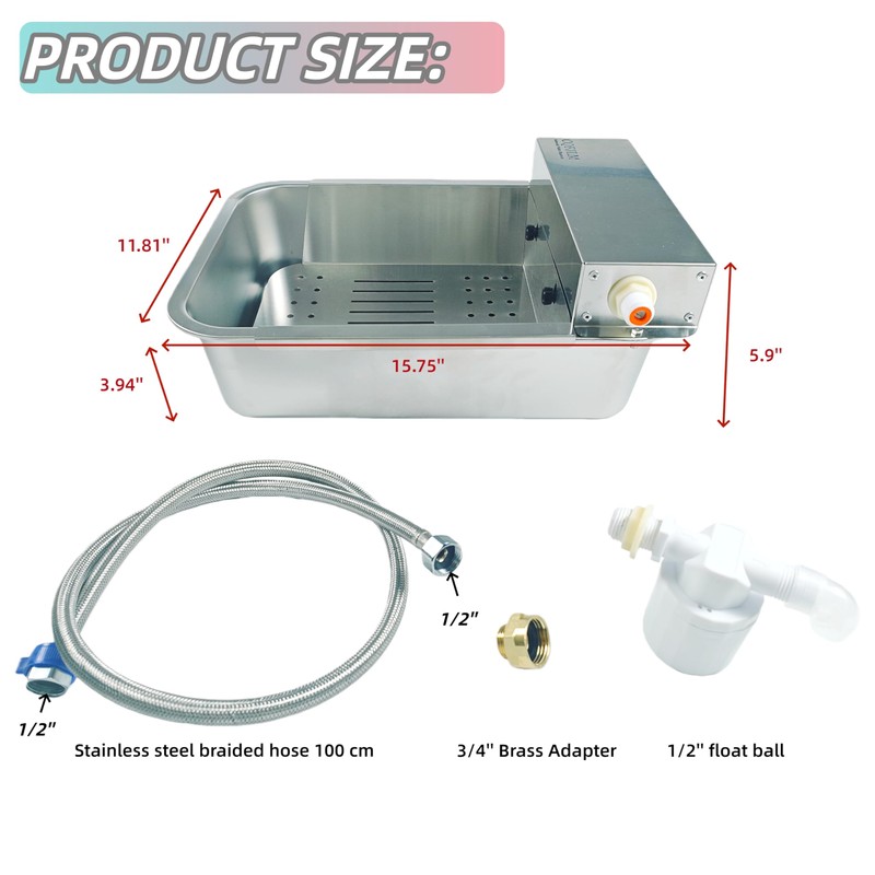 CQFJLM Metal Automatic Dog Water Dispenser Can Separate Large Debris