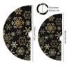 Christmas Tree Skirt Gold Black Snowflake 48 Inch Xmas Tree