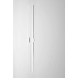 Gedotec Furniture Handles Aluminium White | 1 Piece - Folding Door Handles Furniture to Grip | BRAVE | Modern Vintage Industrial Design | Length: 400 mm | Cabinet Handles - Drawer Handles - Kitchen