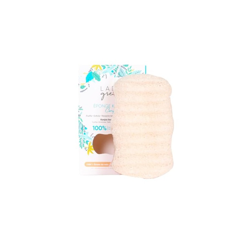 Lady Green 2 in 1 Konjac Nut Bone Body Sponge