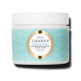 LaLicious Sugar Reef Extraordinary Whipped Sugar Scrub - Cane Sugar Body & Foot Scrub, Exfoliating & Moisturizing Skin Care with Coconut Oil & Honey, No Parabens (2oz)
