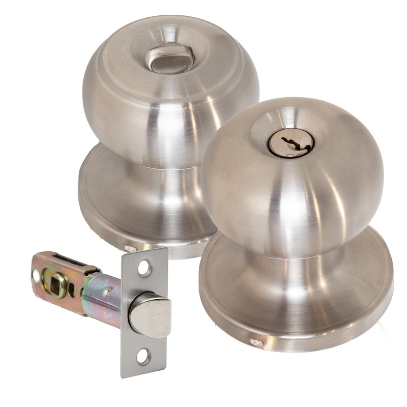 XFORT Bello Entrance Knob Set Satin Chrome, Door Knob with