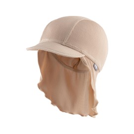 Sterntaler Peaked Cap Neck Rib - Baby and Children's Hat Ribbed Look with Neck Protection - UV Protection 50+ Swimming Hat - Headpiece Summer - Unisex Swimwear, beige, 47