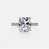 UNIQUFERANGER 4 Carat Cushion/Square/Asscher/Princess Cut Cubic Zirconia CZ Sterling Silver