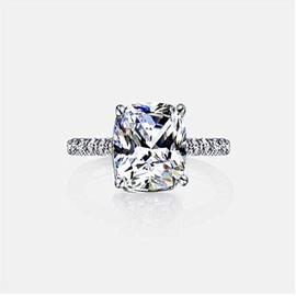 UNIQUFERANGER 4 Carat Cushion/Square/Asscher/Princess Cut Cubic Zirconia CZ Sterling Silver 925 Solitaire Wedding Engagement Ring (US Code 5-10) (9)