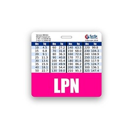 LPN Badge Buddy Horizontal w/Height & Weight Conversion Charts (Pink)