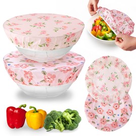 2PCS Bowl Covers for Bread Proofing, Cotton Beeswax Bowl Covers Reusable, Elastic Sourdough Bowl Cover Beeswax Wraps for Food Storage