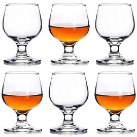 Valeways Shot Glasses, 8.8oz Shot Glass Set of 6/Clear Shot Glasses/Cute Shot Glasses/Perfect for Tasting Brandy/Glass Snifters