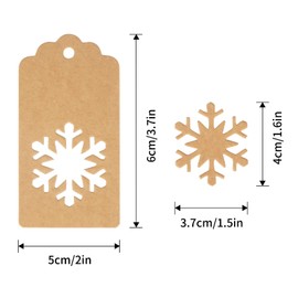 G2PLUS Brown Christmas Labels Tags, 100 PCS Kraft Christmas Tags for Presents, Plain Christmas Labels with String, Xmas Gift Tags for Christmas Presents, Gift Wrapping & Decorating Tree
