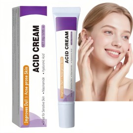 Acid Face Cream,Acid 12% Facial Serum Cream,Night C/ream Face Moisturiser,Anti Acne C/ream F/ace Serum for Women,Brightening F/ace Skin Care Treatment,Skincare for Balance Excess Sebum