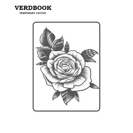 VERDBOOK Waterproof Temporary Tattoos: 2-Sheet Tattoo Kit with Realistic Body Stickers, Semi-Permanent Tattoos for Adults Lasting 7-15 Days – Safe for Men & Women, Classic Rose