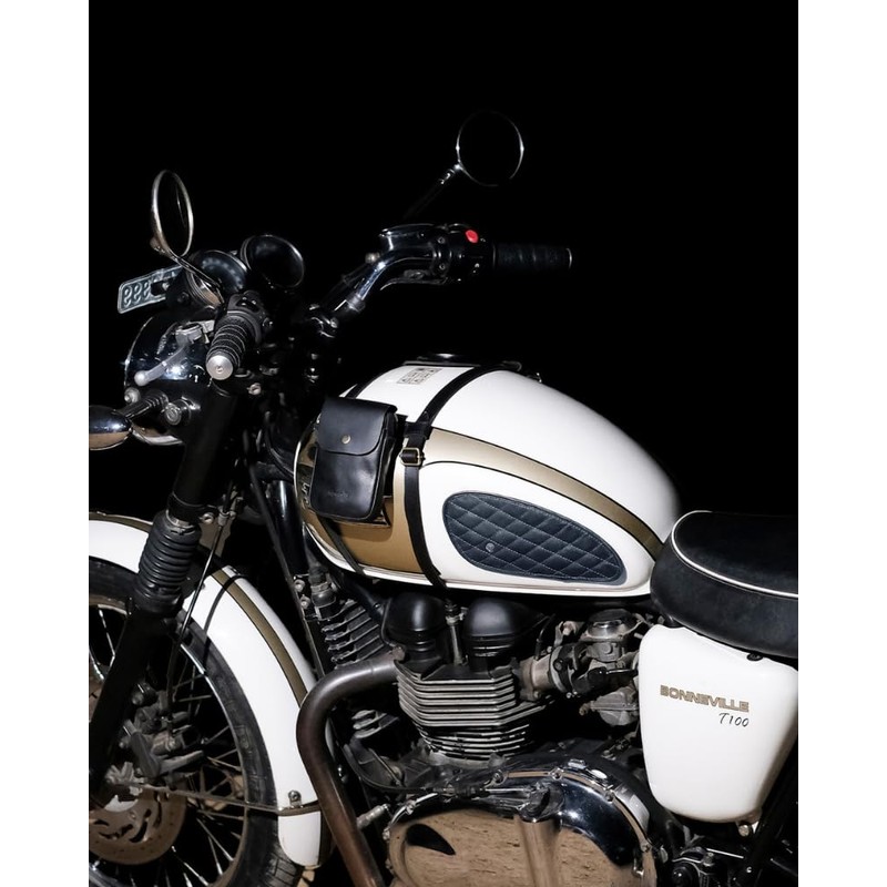 Trip Machine Company Genuine Leather Motorcycle Utility Pouch Bag With