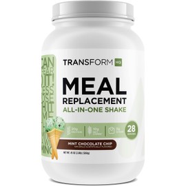 TransformHQ Meal Replacement Shake Powder 28 Servings (Mint Chocolate Chip) - 20G Protein per Serving, Non-GMO