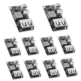 10 Packs USB Buck Converter, Supply Voltage Regulator Volt Transformer Board DC-DC Step Down Module 6-32V 12V 24V to 5V QC 3.0 Charging Module Power