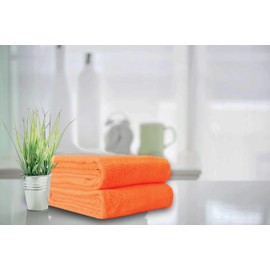 Elvana Home 8 Piece Towel Set 100% Ring Spun Cotton, 2 Bath Towels 27x54, 2 Hand Towels 16x28 and 4 Washcloths 13x13 - Ultra Soft Highly Absorbent Machine Washable Hotel Spa Quality - Orange