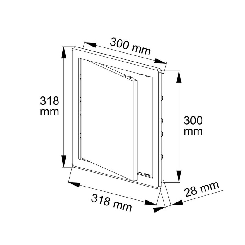 Awenta 300 x 300 mm Plastic Access Panel Door -