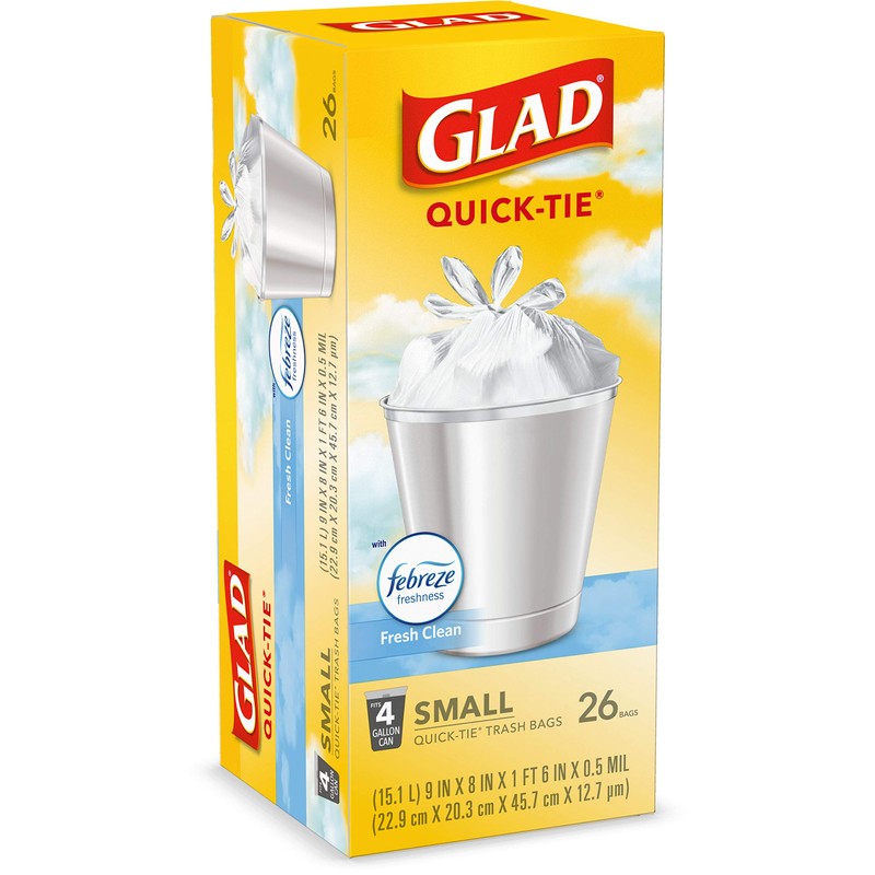 Glad Trash Bags, Small Garbage Bags - OdorShield 4 Gallon