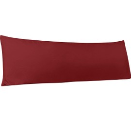 BEDSUM Microfiber Body Pillowcase, Soft Wrinkle Resistant and Easy Care Pillow Case with Envelope Closure for Adults Pregnant Women, 20x54 inches, Wine Red
