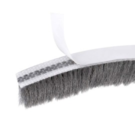 TA-VIGOR Weather Stripping 0.23" Width x 0.47" Thick x 49.21 ft Length with Adhesive Backing, Felt Pile Brush Weather Stripping for Window Door Seal Strip, Gray