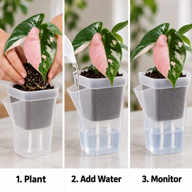 15-Pack Self-Watering Plant Pots for Seedlings and Cuttings – Translucent