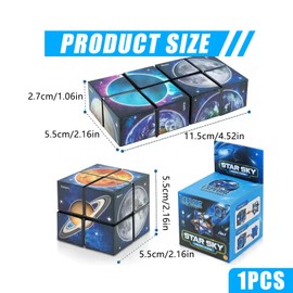 Cube Star Cube 2 in 1, Infinity Cube Changeable Magic Cube 3D Puzzle Cube for Kids and Adults, Educational Sensory Toys Gifts for Boys and Girls Ages 8-12