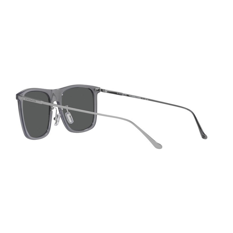 Coach HC8356 Sunglasses, Transparent Dark Grey/Dark Grey Solid, 56 mm