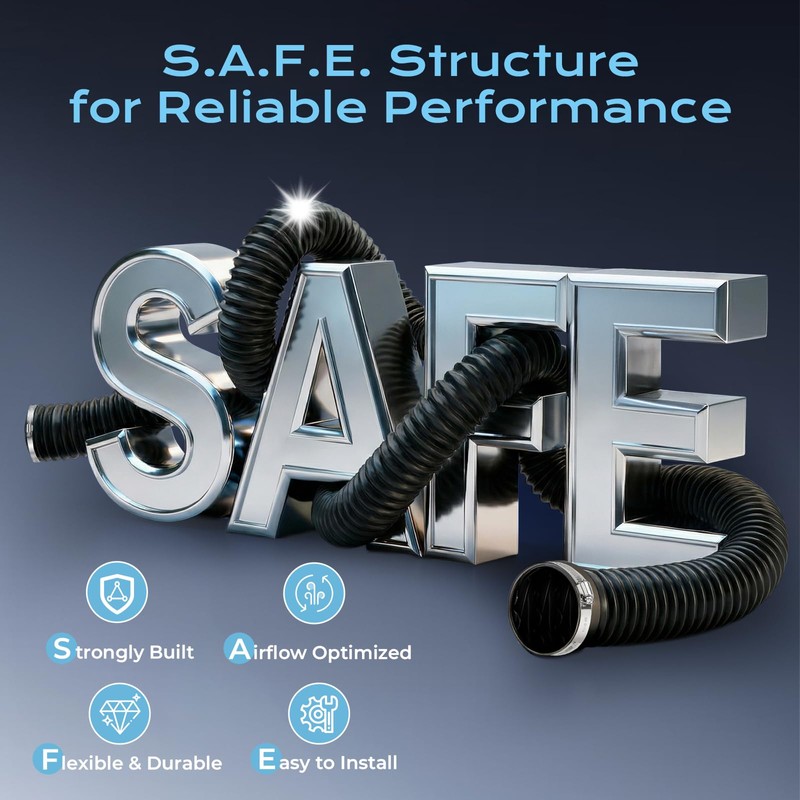 Semboh 4 Inch Flexible Exhaust Duct Hose 3FT with 2