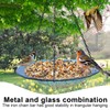 WUFEILY Hanging birdbath, Outdoor Glass birdbath, Bird Feeder with Blue-Orange
