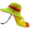 Unbranded Lime Green HI VIS Sun Hat with Reflective Stripe