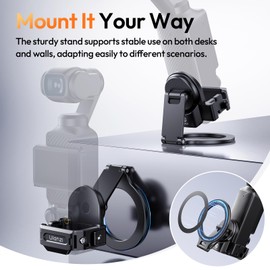ULANZI PM01 Magnetic Expansion Mount for DJI Osmo Pocket3, Aluminium Magnetic Mount Stand with Cold Shoe, Magnetic Holder, Expansion Adapter Holder, DJI Osmo Pocket 3 Accessories