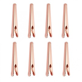 Stainless Steel Bag Clips, 8 Pieces Rose Gold Chip Bag Clips Sealing Clips for Coffee Tea Food Bag Decorative Clips for DIY Photo Grid (106mm)