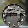 Lancholy 10-Inch Silent Wooden Wall Clock, Tactical Shotgun Clock Wall
