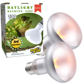Reptile Heat Lamp, 100W 2-Pack Incandescent Basking Spotlight Bulbs for Reptiles Terrarium Tanks, Reptile Heat Bulb for Infrared Light, Bearded Dragon Heat Bulbs (100W)