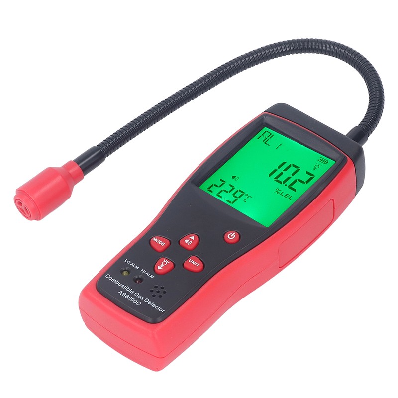Digital Display Combustible Gas Detector Flexible Probe LCD Backlit Gas