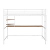 Metal Loft Bed Twin Size with Desk and Storage Shelve,