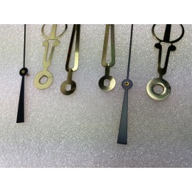 Quartz Battery Clock Hand Set for 6" Dial for I shaft movements Gold Fin 2 Pairs