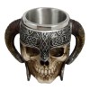 Ebros Gift Viking Warrior Skull With Battle Helmet Beer Stein