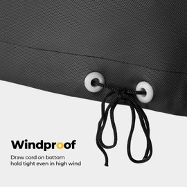 BougeRV RV Air Conditioner Cover, Black Waterproof Anti-UV Vinyl, Compatible with Coleman Mach I, II, III, Mach 3 Plus, Mach 15, Roughneck & TSR, Draw Cord Hem, Easy to Clean