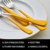 DINYWOW 20-Pieces yellow Silverware Sets for 4,Blue Handle Stainless Steel