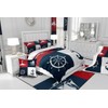 Nautical Kids Comforter Sets Queen Size,Ocean Anchor Rudder Bedding Comforter