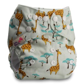 Littles & Bloomz, Reusable Pocket Cloth Nappy, Fastener: Popper, Set of 1, Pattern 60, Without Insert