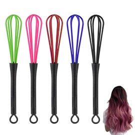 FDCGAS Mini Schneebesen Klein - 5 pcs Schneebesen Set Friseur Schneebesen, Kunststoff Salon Friseur Haarfarbe Dye Creme Whisk Küche Ballon Mixer Rührer Werkzeug